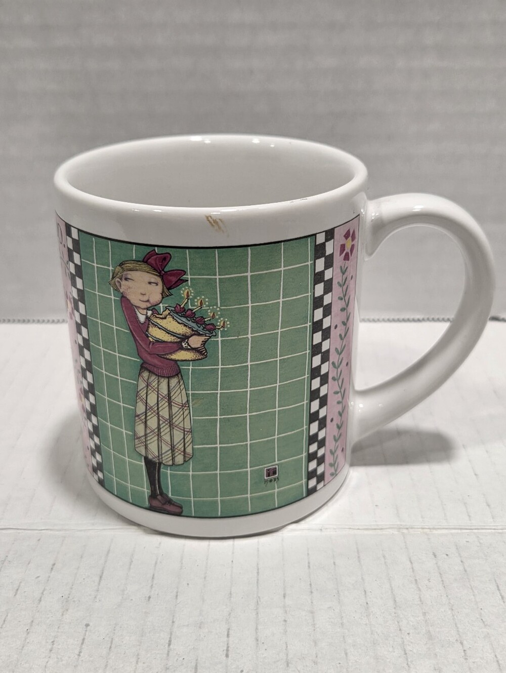 Mary Engelbreit Vintage Have Your Cake And Eat It Too Ceramic Mug Made In Japan